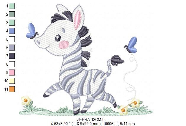 Zebra embroidery designs - Animal embroidery design machine embroidery pattern - Safari embroidery file - instant digital download pes jef