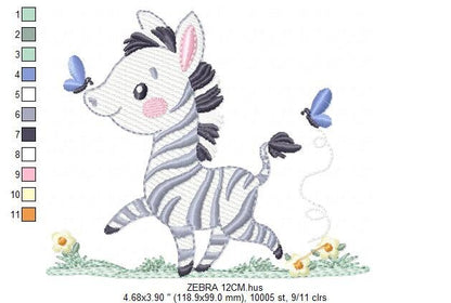 Zebra embroidery designs - Animal embroidery design machine embroidery pattern - Safari embroidery file - instant digital download pes jef
