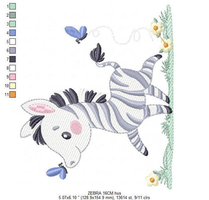 Zebra embroidery designs - Animal embroidery design machine embroidery pattern - Safari embroidery file - instant digital download pes jef