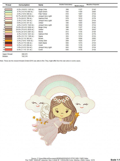 Fairy embroidery designs - Baby girl embroidery design machine embroidery pattern - Fantasy Pixie embroidery file - instant digital download