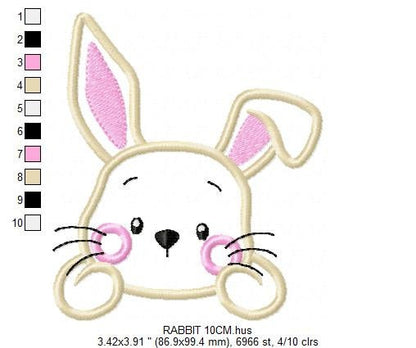 Bunny embroidery design - Rabbit embroidery designs machine embroidery pattern - Baby boy embroidery file - Rabbit applique Easter download