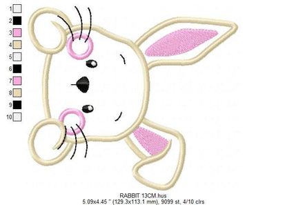 Bunny embroidery design - Rabbit embroidery designs machine embroidery pattern - Baby boy embroidery file - Rabbit applique Easter download