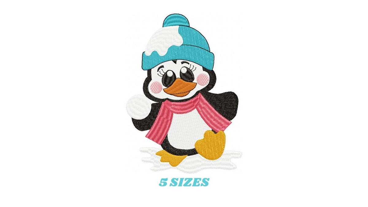 Penguin embroidery design - Animal embroidery designs machine embroidery pattern - Baby boy embroidery file - instant download Winter Cold