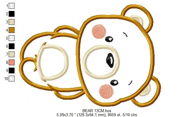 Bear embroidery designs - Teddy bear applique machine embroidery pattern - Baby Boy and girl file - Instant digital download jef pes dst hus
