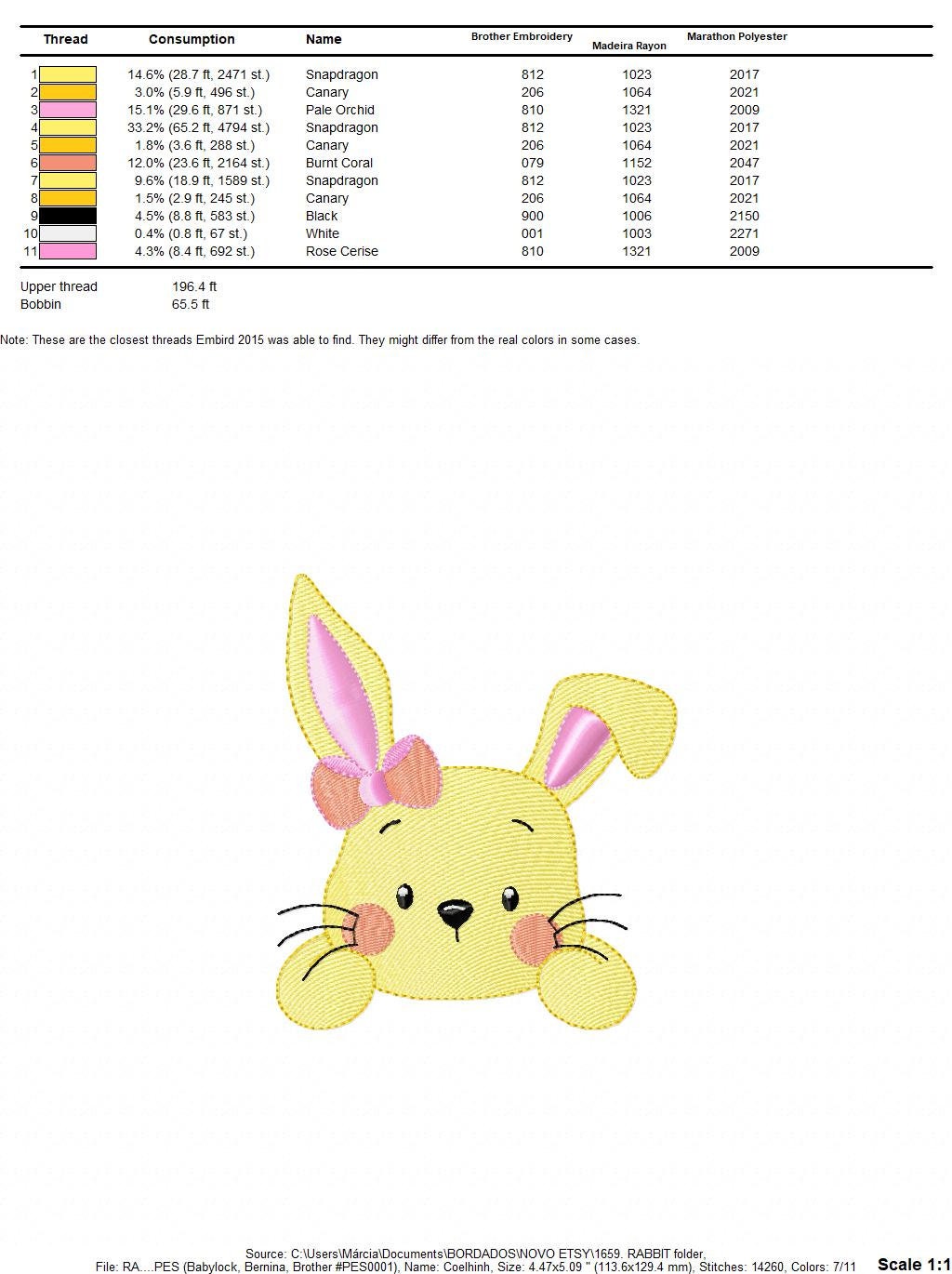 Bunny face embroidery design - Rabbit embroidery designs machine embroidery pattern - Baby girl embroidery file - Easter Bunny pes jef vp3 Marcia Embroidery