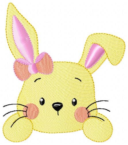 Bunny face embroidery design - Rabbit embroidery designs machine embroidery pattern - Baby girl embroidery file - Easter Bunny pes jef vp3 Marcia Embroidery