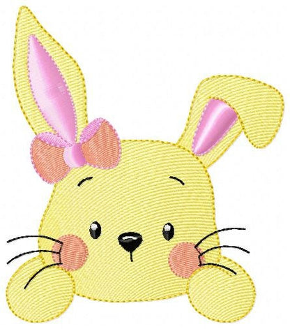 Bunny face embroidery design - Rabbit embroidery designs machine embroidery pattern - Baby girl embroidery file - Easter Bunny pes jef vp3 Marcia Embroidery