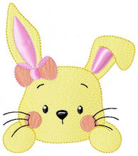 Cargar imagen en el visor de la galería, Bunny face embroidery design - Rabbit embroidery designs machine embroidery pattern - Baby girl embroidery file - Easter Bunny pes jef vp3
