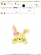 Carica l&#39;immagine nel visualizzatore di Gallery, Bunny face embroidery design - Rabbit embroidery designs machine embroidery pattern - Baby girl embroidery file - Easter Bunny pes jef vp3
