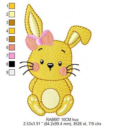Bunny embroidery design - Rabbit embroidery designs machine embroidery pattern - Baby girl embroidery file - jef pes dst hus vip vp3 Easter Marcia Embroidery