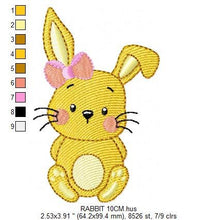 Cargar imagen en el visor de la galería, Bunny embroidery design - Rabbit embroidery designs machine embroidery pattern - Baby girl embroidery file - jef pes dst hus vip vp3 Easter
