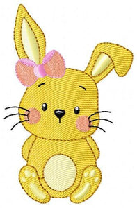 Bunny embroidery design - Rabbit embroidery designs machine embroidery pattern - Baby girl embroidery file - jef pes dst hus vip vp3 Easter