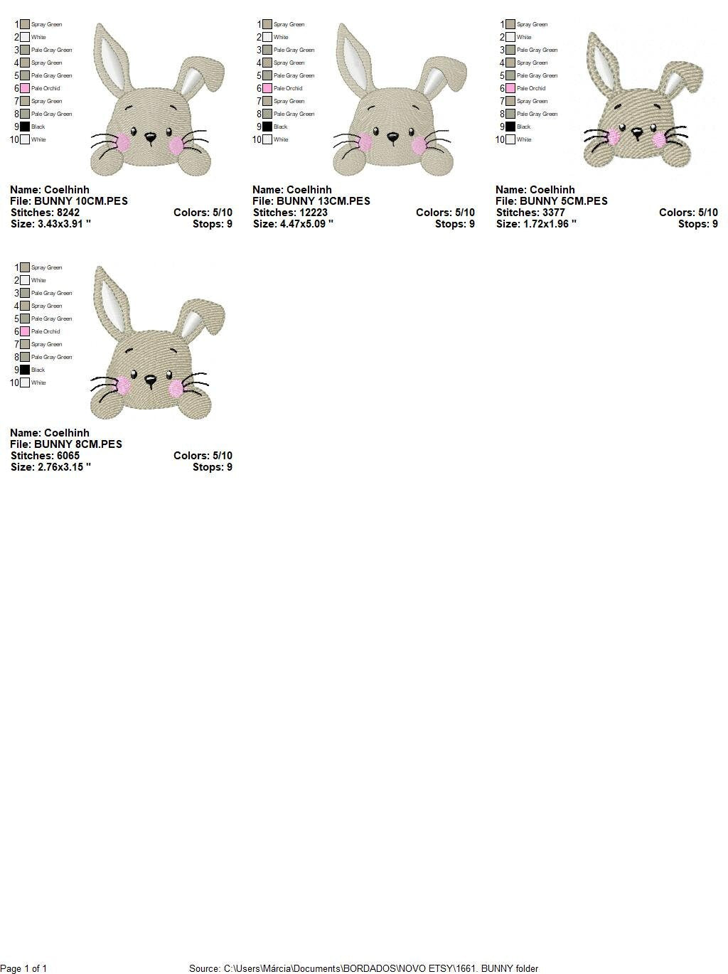 Bunny face embroidery design - Rabbit embroidery designs machine embroidery pattern - Baby boy embroidery file - Easter Rabbit pes jef vp3