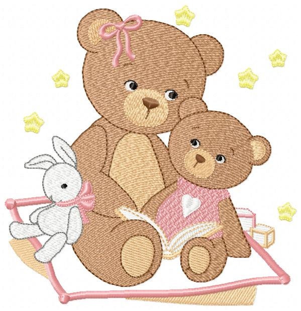 Bear embroidery designs - Teddy embroidery design machine embroidery pattern - Baby Girl embroidery file - instant download bear with garden Marcia Embroidery