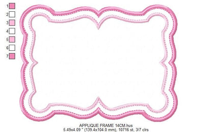 Square Frame embroidery designs set - Monogram Applique Shape Machine embroidery pattern - Rectangle Monogram - Instant digital download pes