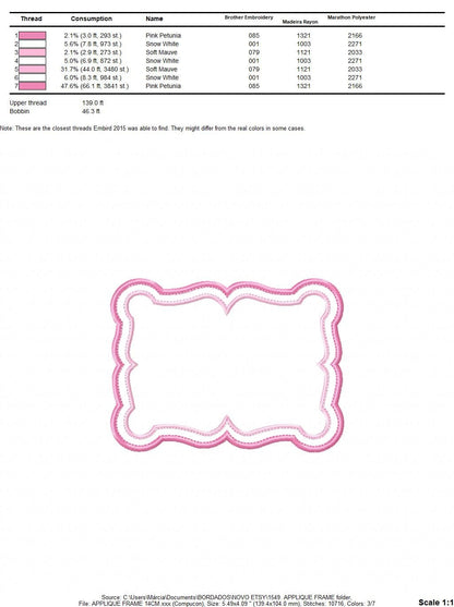 Square Frame embroidery designs set - Monogram Applique Shape Machine embroidery pattern - Rectangle Monogram - Instant digital download pes