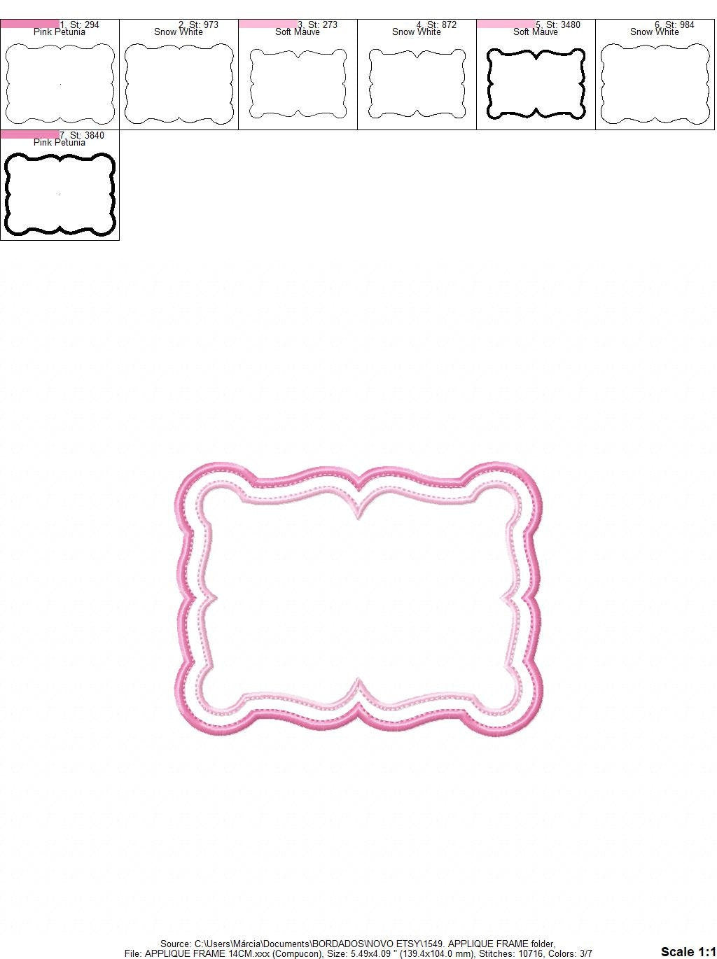 Square Frame embroidery designs set - Monogram Applique Shape Machine embroidery pattern - Rectangle Monogram - Instant digital download pes