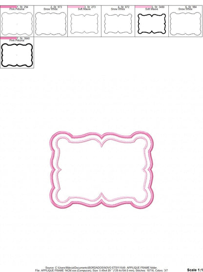 Square Frame embroidery designs set - Monogram Applique Shape Machine embroidery pattern - Rectangle Monogram - Instant digital download pes