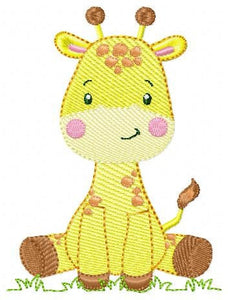 Seating Giraffe embroidery design - Safari Wild Animal embroidery designs machine embroidery pattern - Instant download digital pes jef file