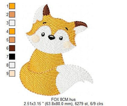 Fox embroidery designs - Red Fox embroidery design machine embroidery pattern - Woodland Animal embroidery file - Red fox design pes jef vp3 Marcia Embroidery