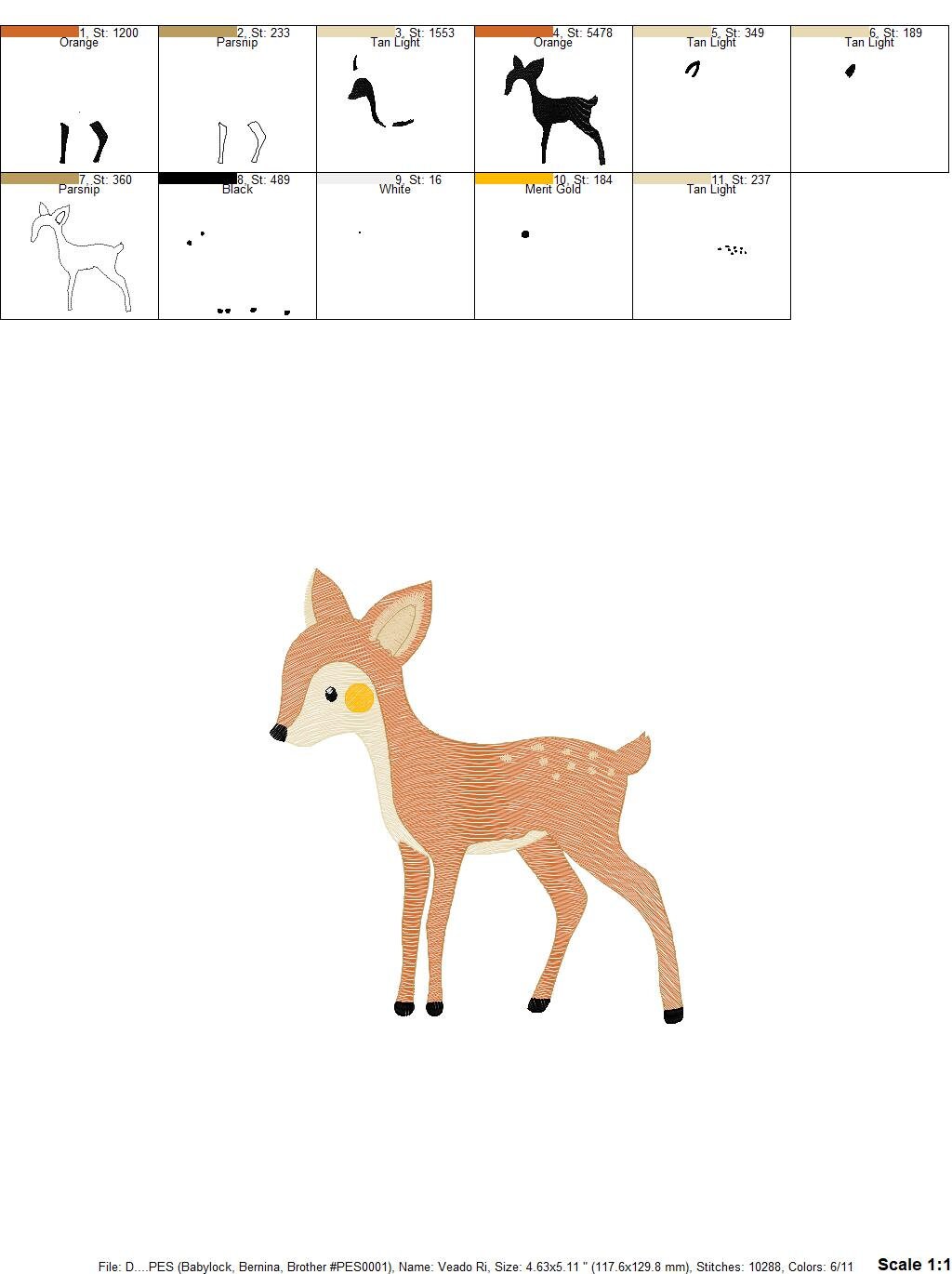 Deer embroidery design - Woodland Animal embroidery designs machine embroidery pattern - Florest embroidery file - Baby boy embroidery