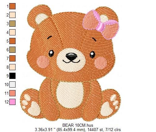 Bear embroidery designs - Female Teddy embroidery design machine embroidery pattern - Baby Boy embroidery file - instant download pes jef Marcia Embroidery