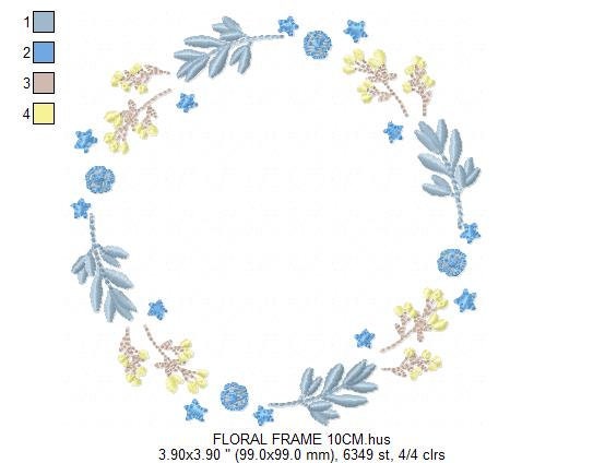 Monogram Frame embroidery designs - Flower embroidery design machine embroidery pattern - Floral embroidery file - baby girl embroidery pes