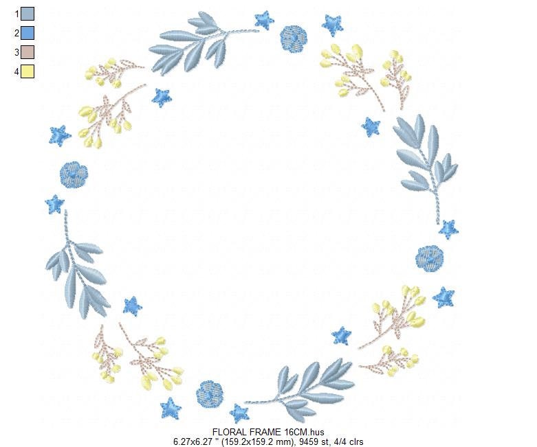 Monogram Frame embroidery designs - Flower embroidery design machine embroidery pattern - Floral embroidery file - baby girl embroidery pes