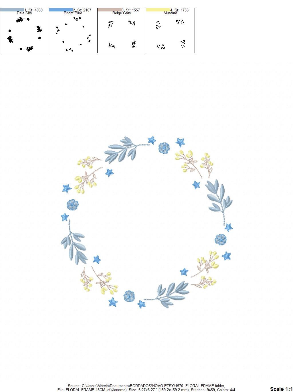 Monogram Frame embroidery designs - Flower embroidery design machine embroidery pattern - Floral embroidery file - baby girl embroidery pes