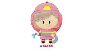 Firefighter embroidery designs - Firewoman embroidery design machine embroidery pattern - instant download - Fire embroidery digital file