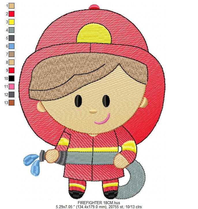 Firefighter embroidery designs - Fireman embroidery design machine embroidery pattern - instant download - Fire embroidery digital file