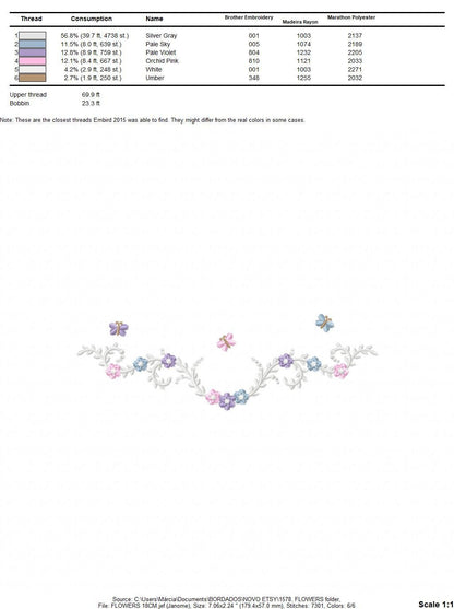 Flower Frame embroidery designs - Delicate Flower embroidery design machine embroidery pattern - Wreath embroidery file - girl embroidery