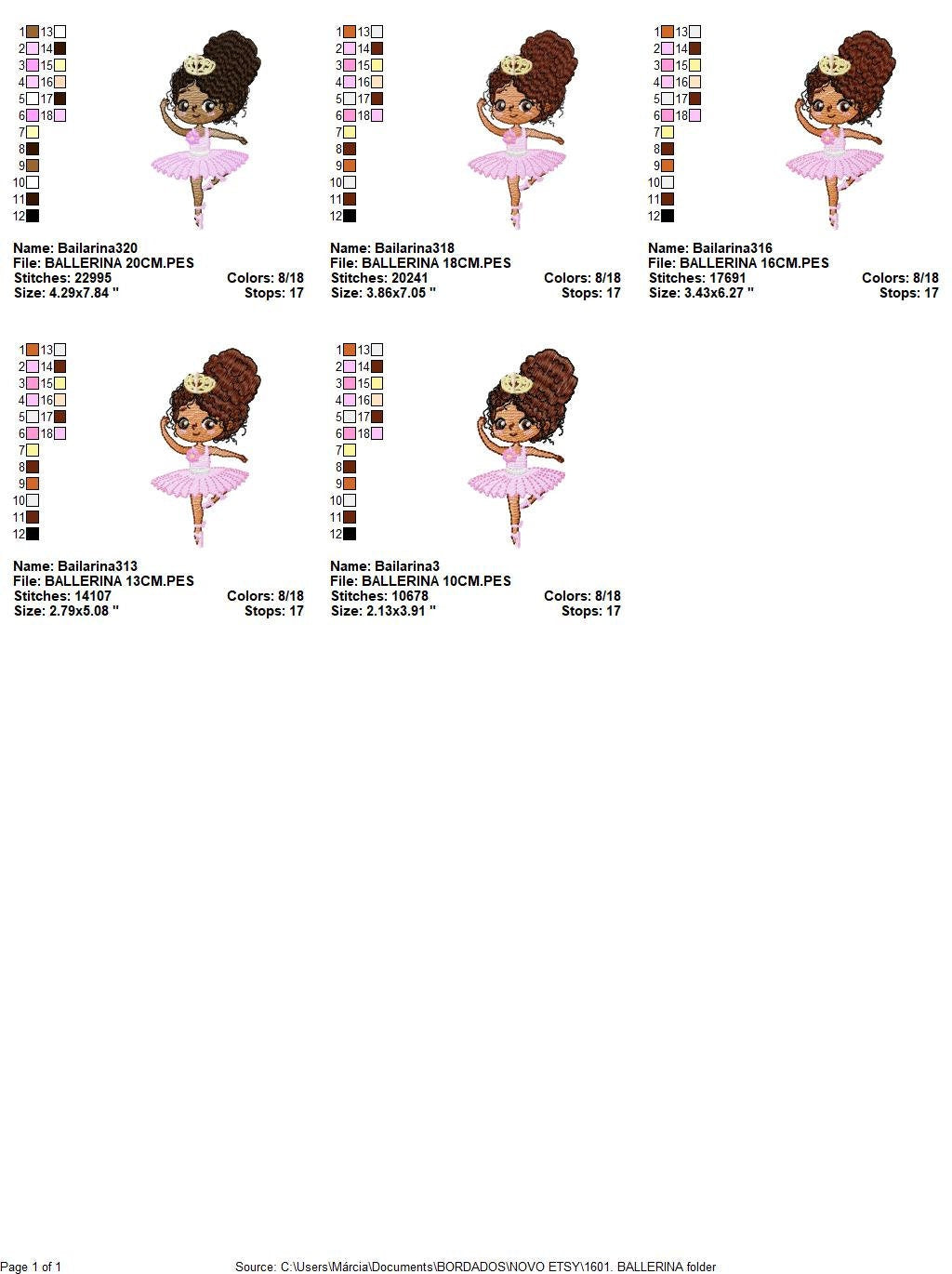 Black Ballerina embroidery designs - Ballet dancer embroidery design machine embroidery pattern - Long Curly hair girl - instant download