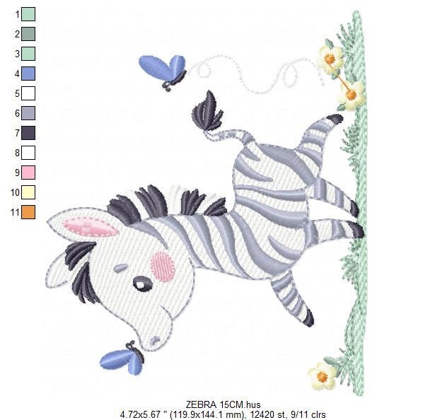 Zebra embroidery designs - Animal embroidery design machine embroidery pattern - Safari embroidery file - instant digital download pes jef