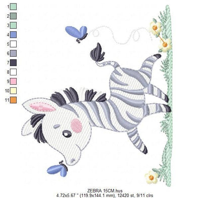 Zebra embroidery designs - Animal embroidery design machine embroidery pattern - Safari embroidery file - instant digital download pes jef