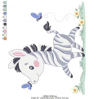 Zebra embroidery designs - Animal embroidery design machine embroidery pattern - Safari embroidery file - instant digital download pes jef