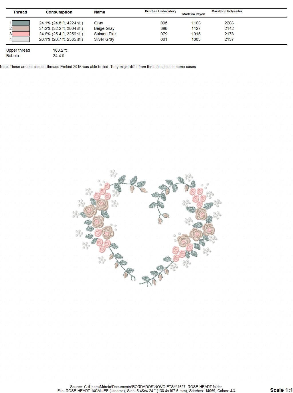 Heart with roses embroidery designs - Flower embroidery design machine embroidery pattern - Monogram Frame embroidery file - pes jef vip vp3