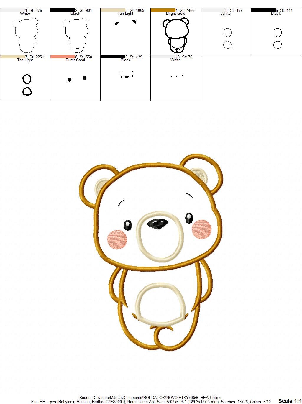 Bear embroidery designs - Teddy bear applique machine embroidery pattern - Baby Boy and girl file - Instant digital download jef pes dst hus