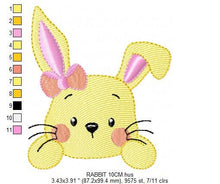 Laden Sie das Bild in den Galerie-Viewer, Bunny face embroidery design - Rabbit embroidery designs machine embroidery pattern - Baby girl embroidery file - Easter Bunny pes jef vp3
