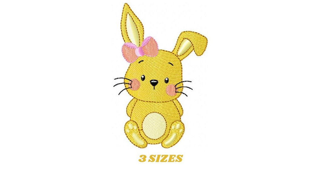 Bunny embroidery design - Rabbit embroidery designs machine embroidery pattern - Baby girl embroidery file - jef pes dst hus vip vp3 Easter