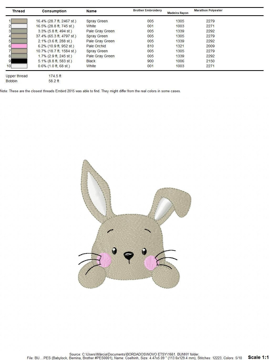 Bunny face embroidery design - Rabbit embroidery designs machine embroidery pattern - Baby boy embroidery file - Easter Rabbit pes jef vp3