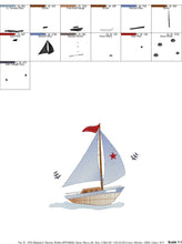 Load image into Gallery viewer, Boat embroidery designs - Sailboat embroidery design machine embroidery pattern - Nautical file instant download - Boat applique design boy
