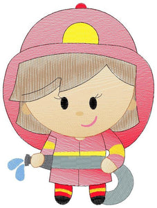 Firefighter embroidery designs - Firewoman embroidery design machine embroidery pattern - instant download - Fire embroidery digital file