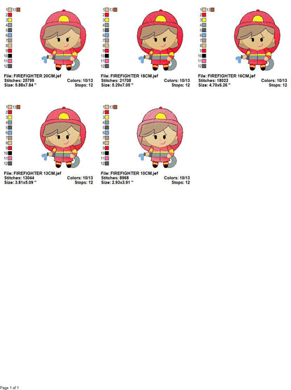 Firefighter embroidery designs - Firewoman embroidery design machine embroidery pattern - instant download - Fire embroidery digital file