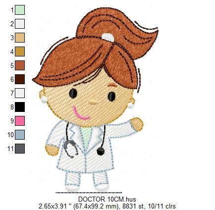 Doctor embroidery designs - Nurse machine embroidery pattern - Hospital staff embroidery file - Health team - Instant digital download pes
