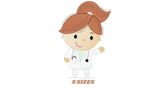Doctor embroidery designs - Nurse machine embroidery pattern - Hospital staff embroidery file - Health team - Instant digital download pes