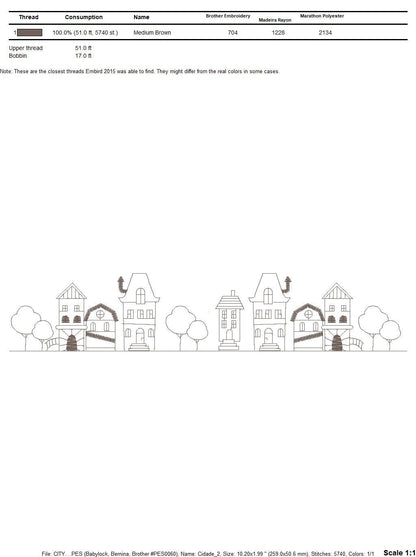 City Skyline embroidery designs - Cities embroidery design machine embroidery pattern - Houses embroidery file - instant download designs
