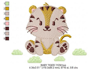 Tiger embroidery design - Animals embroidery designs machine embroidery pattern - Boy baby embroidery file - Tiger rippled design download Marcia Embroidery