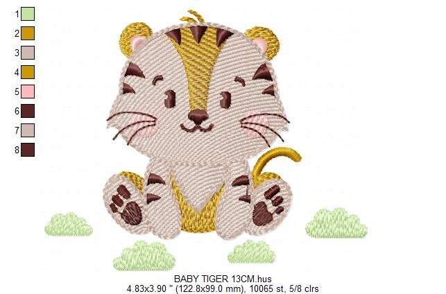 Tiger embroidery design - Animals embroidery designs machine embroidery pattern - Boy baby embroidery file - Tiger rippled design download Marcia Embroidery