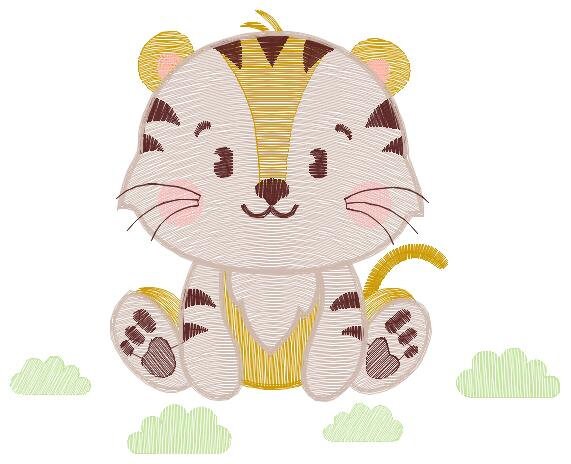 Tiger embroidery design - Animals embroidery designs machine embroidery pattern - Boy baby embroidery file - Tiger rippled design download Marcia Embroidery